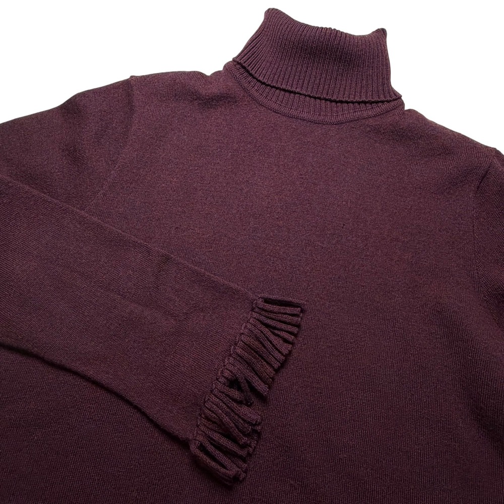 Cullen Womens Size Medium Burgundy Merino‎ Wool Turtleneck Sweater